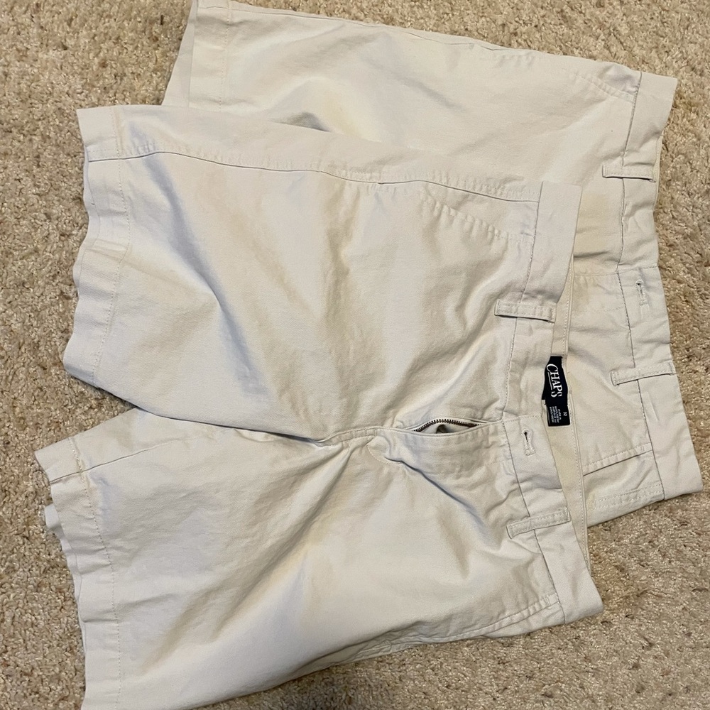 Two pair of size 32 chaps khaki shorts.